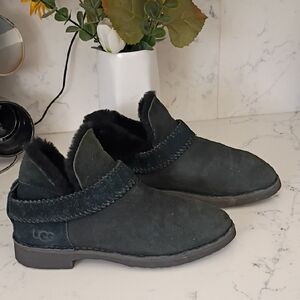 UGG  Black Suede Ankle Boots For Women